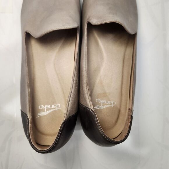 Dansko Preston Block Heel Loafer‎ Shoes Size 11.5-12 EU 42 Slip On Leather Gray - Picture 9 of 10
